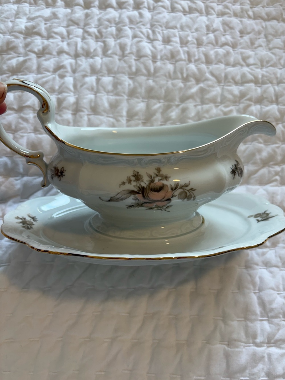 Johann Haviland Sepia Rose Gravy Boat - EUC